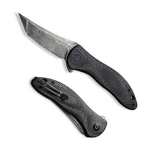 CIVIVI Synergy3 Tanto Liner Lock Folding Knife | Black / Damascus