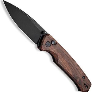 CIVIVI Altus Button Lock Folding Knife | Guibourtia Wood / Black