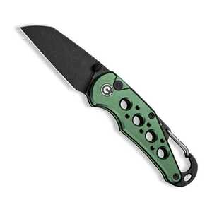 CIVIVI Pragma Button Lock Folding Knife with Carabiner & Bottle Opener | Green / Black