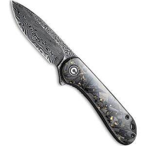 CIVIVI Elementum Liner Lock Folding Knife | Black & Gold / Damascus