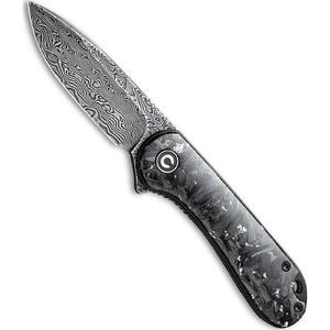 CIVIVI Elementum Liner Lock Folding Knife | Black & Silver / Damascus