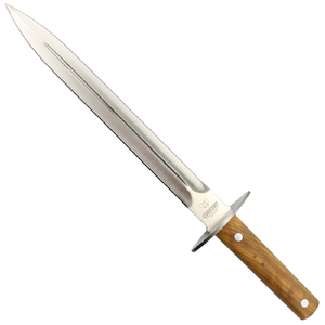 Cudeman 112-L Big Pig Sticker Knife w/ Leather Sheath - Wood / Satin