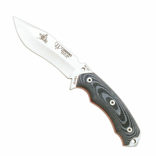 Cudeman 124-M JJ.SK1 Black Micarta N695 Fixed Survival Knife with Leather Sheath