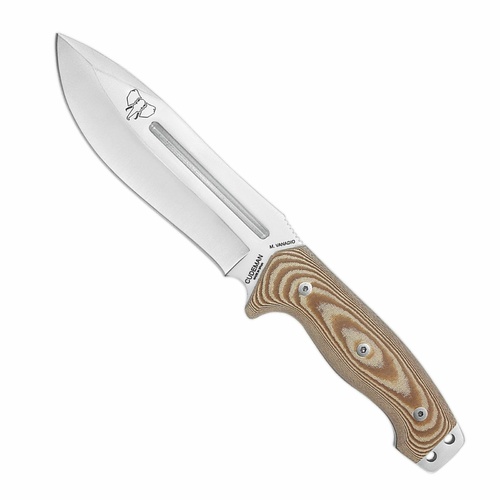 Cudeman 126-X Spartan Brown Micarta Handle Fixed Blade Survival Knife with Sheath
