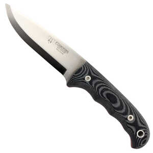 Cudeman 148-M Black Micarta Handle Satin Fixed Blade Bushcraft Knife with Sheath