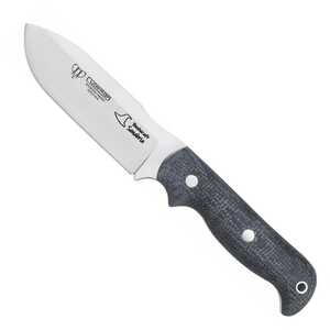Cudeman 181-T Sanabria Bushcraft Fixed Blade Knife w/ Sheath - Black Jute / Satin
