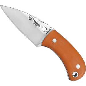 Cudeman Yoda Fixed Blade Neck Knife | Orange / Satin