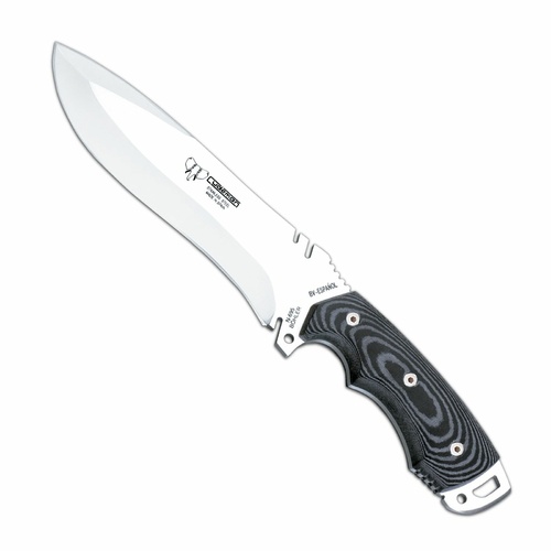 Cudeman 299-B Boina Verde Black Micarta N695 Tactical Knife with Leather Sheath