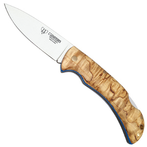 Cudeman Galatea Back Lock Folding Knife | Curly Birch Wood / Satin