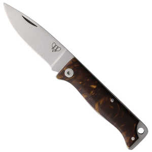 Cudeman 332-JM Piston Lock Folding Knife | Brown / Satin