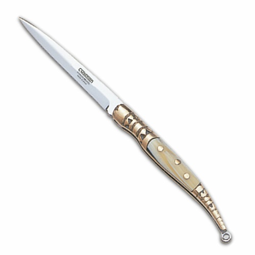 Cudeman 405-A Stiletto Piston Lock Folding Knife - Gold / Satin