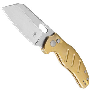 Kizer C01C Button Lock Folding Knife | Brass / Satin