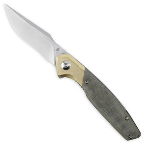 Kizer Grazioso Liner Lock Folding Knife | Green & Brass / Satin