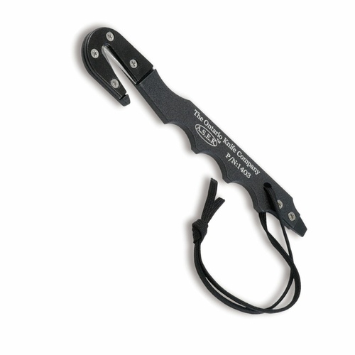Ontario Knife Co. 1414 Black Model 2 6061-T6 Aluminium Strap Cutter with Sheath