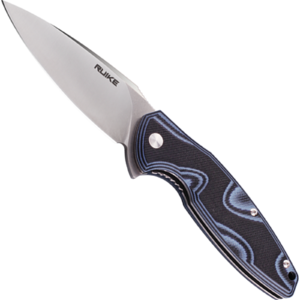 Ruike Knives P105-K Fang Liner Lock Folding Knife - Black Blue / Brushed