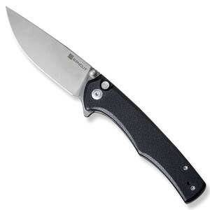 Sencut Crowley Button Lock Folding Knife | Black / Satin