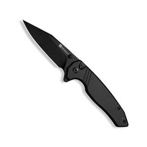 Sencut Selkyris Button Lock Folding Knife | Black / Black | S25068-1