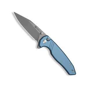 Sencut Selkyris Button Lock Folding Knife | Blue / Stonewash | S25068-3