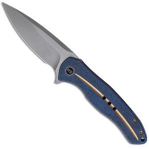 WE Knife 2001F Kitefin Frame Lock Folding Knife - Blue & Gold / Bead Blast