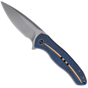 WE Knife Kitefin Frame Lock Folding Knife | Blue & Gold / Silver