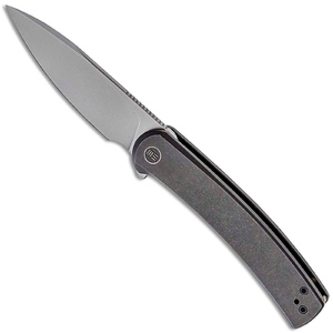 WE 2102A Upshot Polished CPM-20CV Steel Black Titanium Handle Folding Knife