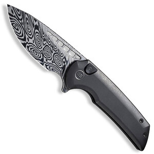 WE Knife Mini Malice Button Lock Folding Knife | Damasteel / Black