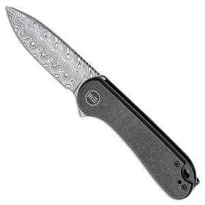 WE Knife Elementum Frame Lock Folding Knife | Black / Damascus