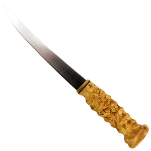 Wood Jewel 23KOF 160mm Curly Birch Handle Filleting Knife