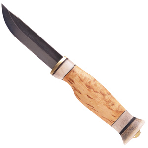 Wood Jewel 23VP8 8.5cm Curly Birch Reindeer Horn Carbon Carving Knife & Sheath
