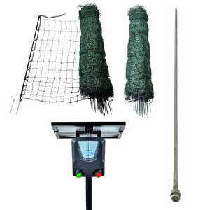 Nemtek 100m Electric Poultry Netting and 5km Solar Battery Fence Energiser