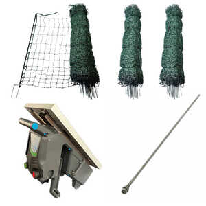 Nemtek 150m Electric Poultry Netting and 15km Solar Battery Fence Energiser