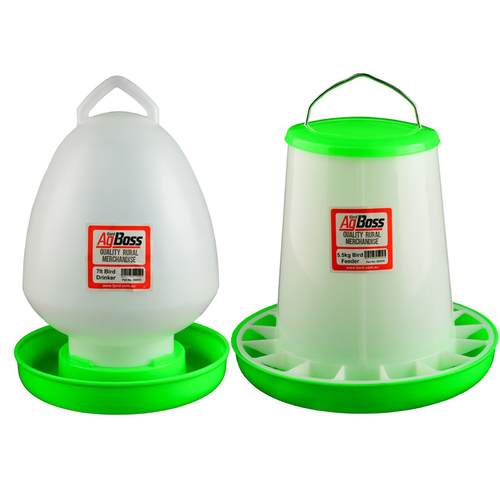 AgBoss 7L Drinker & 5.5kg Feeder Poultry Set