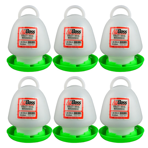 AgBoss 6 Pack 1.6L Chicken / Bird / Poultry Drinkers