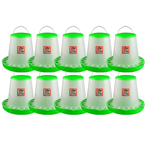 AgBoss 8kg Plastic Poultry Feeders 10 Pack