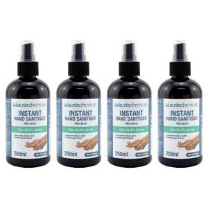 Austech Chemicals 4 Pack 250mL Hand Mist Sanitiser Spray Bottle | SAN250ML