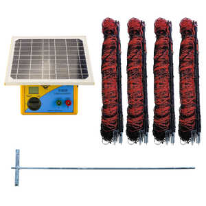 Thunderbird 200m Sheep, Goat & Calf Netting & S-185B 20km Electric Fence Energiser