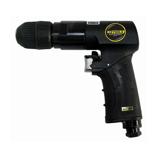 KC Tools 3/8" Reversible Air Drill with Keyless Chuck and Handle Exhaust