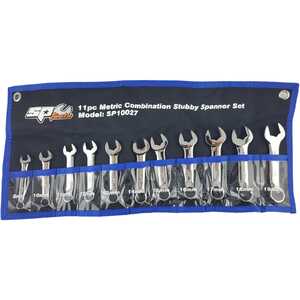 SP Tools 11pc Metric Combination Stubby Spanner Set - SP10027