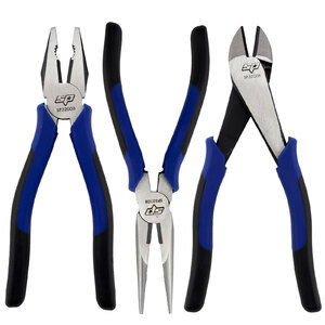 SP Tools 3pc 200mm Combination Diagonal Long Nose Pliers & Cutter Set - SP32903