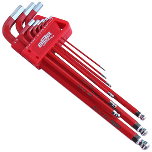 888 Tools 9pc Hex Allen Key Set - SAE Ball Drive (Red)