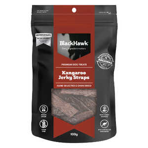 Black Hawk 100g Kangaroo Jerky Straps Dog Treats