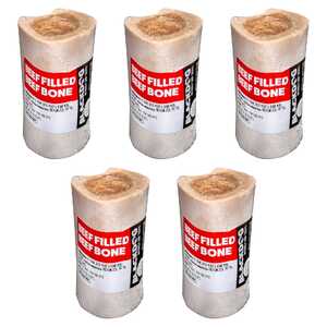 Blackdog 5 Pack 5" Filled Marrow Bone Beef Dog Treats | B112