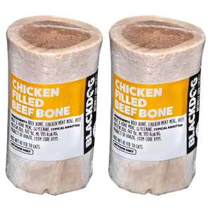 Blackdog 2 Pack 5" Chicken Filled Marrow Beef Bone Dog Treats | B111