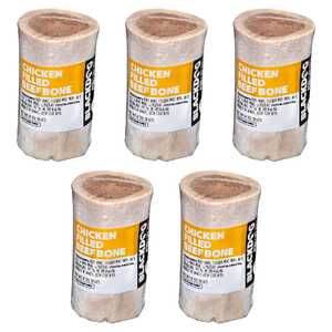 Blackdog 5 Pack 5" Chicken Filled Marrow Beef Bone Dog Treats | B111