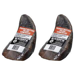 Blackdog 2 Pack Peanut Butter Filled Cow Hoof Dog Treats | B117B