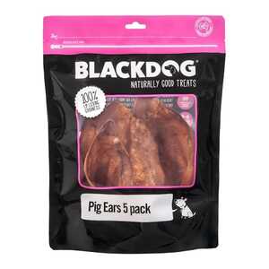Blackdog 5 Pack Pig Ears Dog Treats | B219
