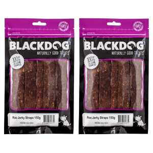 Blackdog 2 Pack 150g Roo Jerky Straps Dog Treats | B208