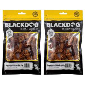 Blackdog 2 Pack 150g Sweet Potato & Chicken Wrap Dog Treats | B242
