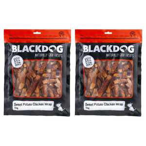 Blackdog 2 Pack 1kg Sweet Potato & Chicken Wrap Dog Treats | B261