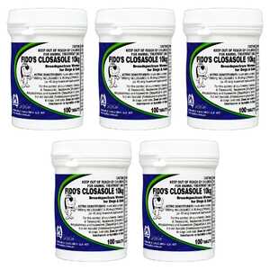 Mavlab 5 Pack Fidos 100 Tablets 10kg Closasole Dog and Cat Wormer